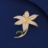 Fashionable And Exquisite Lily Flower Brooch For Women's Luxurious Design Brooch Coat Pin Decoration Gift