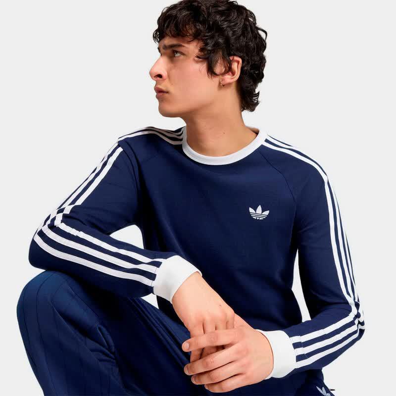 adidas Мужская футболка Originals с длинным рукавом и 3 полосками