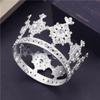 Корона на день рождения Украшение для торта Маленький круг 8 см Детская диадема Свадебное украшение для волос Тиары Головные украшения