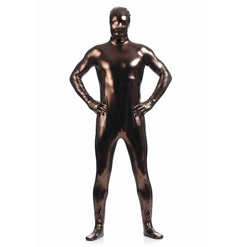 Латексный Zentai-костюм для всего тела Однотонный блестящий боди Костюм для Хэллоуина Сценический костюм
