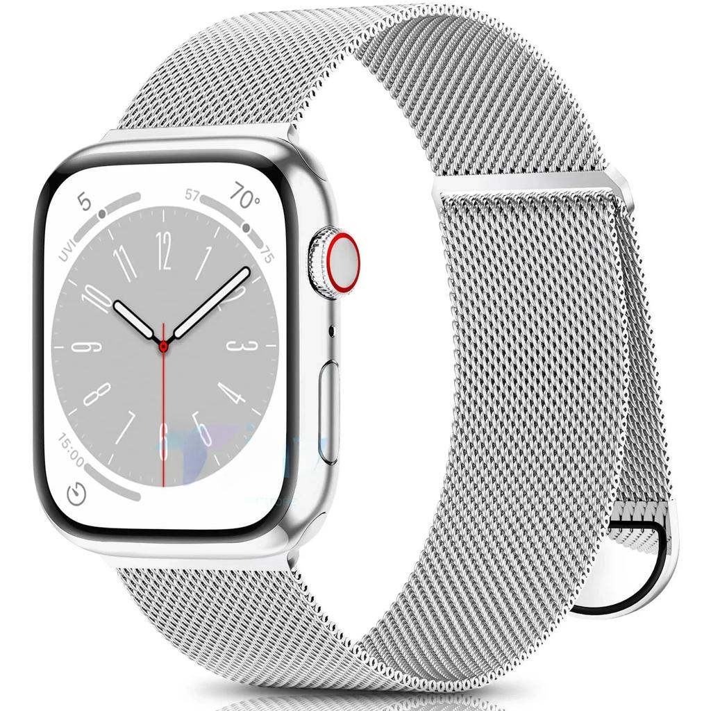 Металлический ремешок с миланской петлей для Apple Watch Ultra Band 49 мм, 42 мм, 44, 45, 41 мм, стальная сетка, магнитная для iWatch Series 9/8/7/6/5/4/3/SE