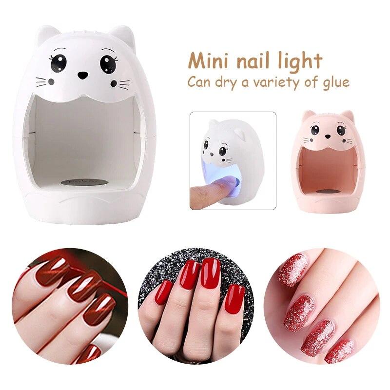 USB УФ-светодиодная лампа для сушки ногтей Мини-УФ-свет для ногтей Быстросохнущий маникюрный аппарат для ногтей для гель-лака