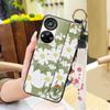 Anti-dust Wristband Phone Case For ZTE Blade V40S/Axon40 SE Flower Durable Fashion Design Ring Back Cover Silicone