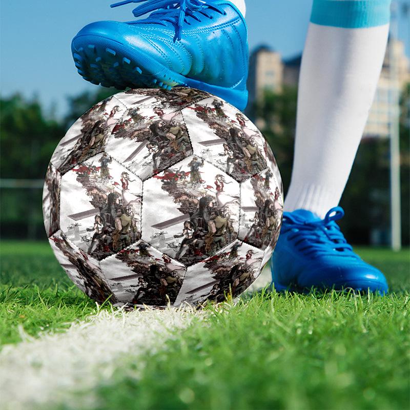 Final Fantasy Print Size 5 Soccer Ball, PU Wear Resistant Football for Match Training and Daily Practice, Birthday Gift for Soccer Fans