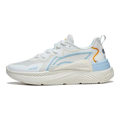 Li Ning Qing You Ткань Синтетическая Кожа Нескользящие Износостойкие Низкие Спортивные Повседневные Туфли Мужские Кроссовки Белые Синие AGLT057-1