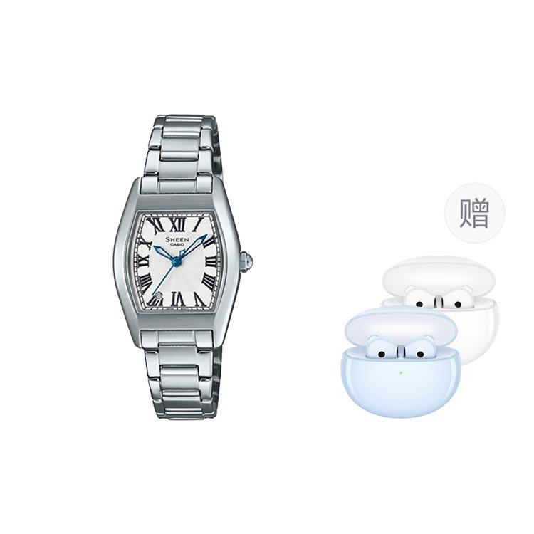 Casio SHEEN Кварцевые часы на стальном ремешке Женские часы Серебристый циферблат SHE-4564D-7AUPRC-
