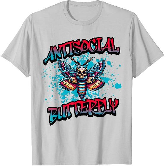 Antisocial Butterfly, Funny, Graffiti Style T-Shirt