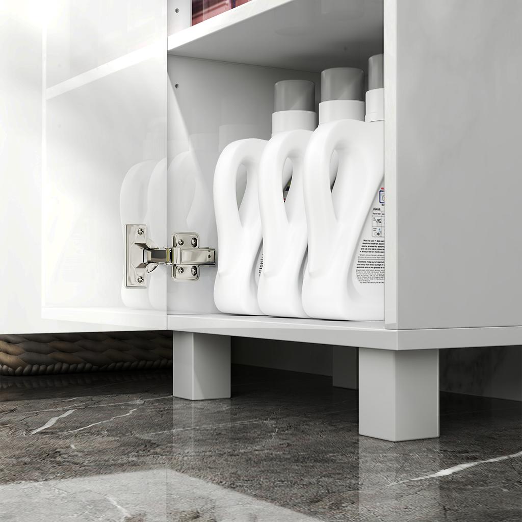 Tall Bathroom Cabinet, Freestanding Bathroom Cabinet with Adjustable Shelves and Double Doors