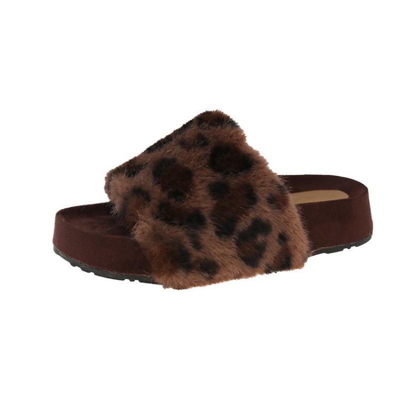 Winter Women’s Fur Slippers Indoor Furry Fuzzy Shoes Home Cozy Warm Slides Women Flip Flops Soft Sole Tongs Femme Claquette Luxe