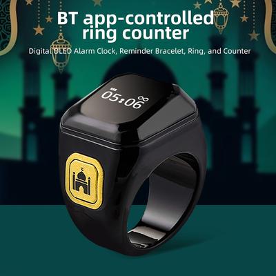 Цифровой кольцевой счетчик OLED, Кольцевой счетчик через приложение Bluetooth, Мусульманский счетчик четток с функцией напоминания-будильника