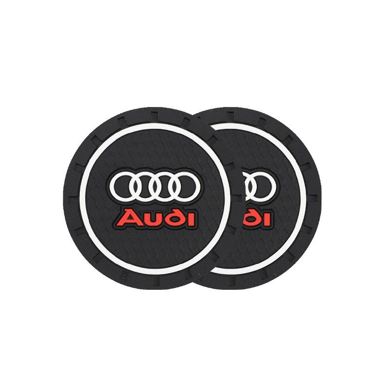 2Pcs Silicone Car Coasters Water Cup Mats Waterproof Slot Pads For q1 Sline A3 A1 A4 A6 B8 A5 B7 C7 A7 A8 B9 B6 C6 Q2 Q3 Q5 Q7