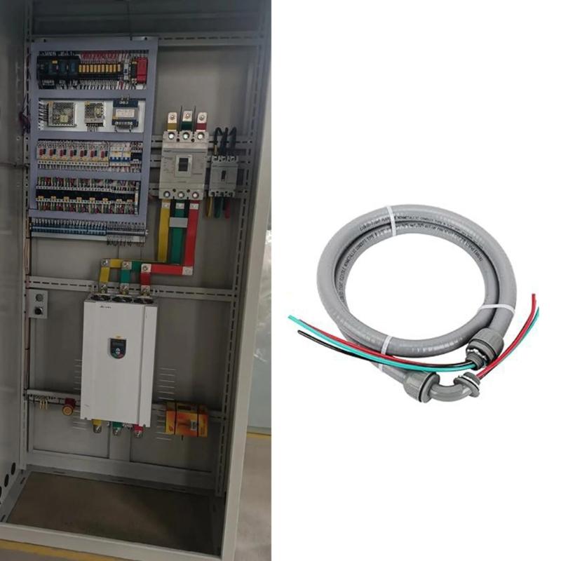 4FT Flexible Electrical Conduit 10 Gauge Wire with Ground Nonmetallic Liquid Tight Whip Assembly Easy To Install