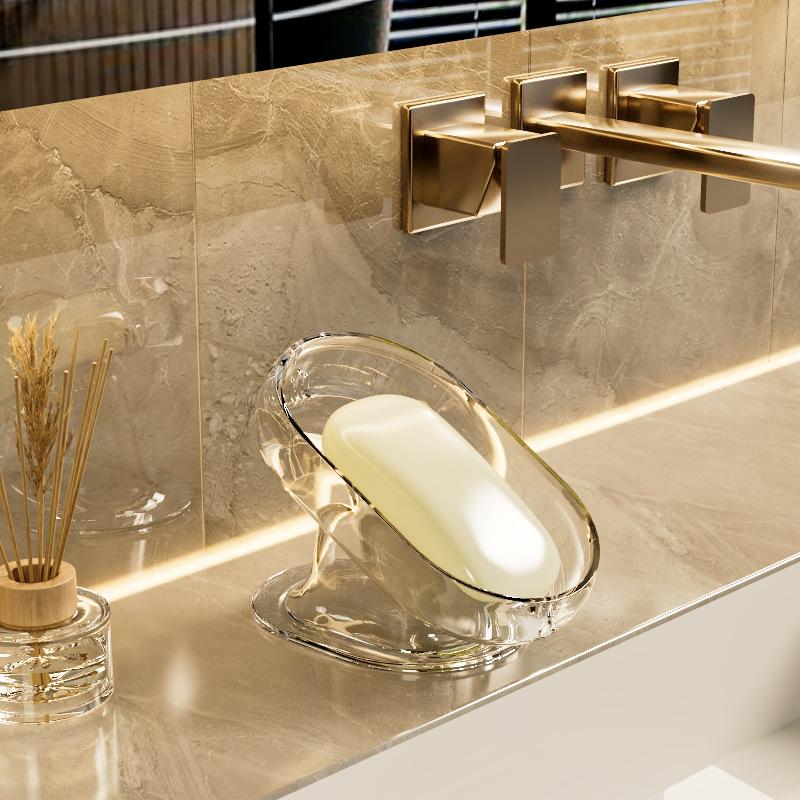 Стильная легкая мыльница для ванной, самодренажная, из прочного пластика, для декора и аксессуаров, подходит для душа