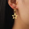 Stainless Steel Star Drop Earrings Women Gold Hoop Earrings Minimalist Wedding Jewelry Gift for Friends