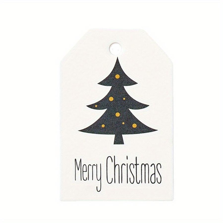 100 шт., бирки с Рождеством, крафт-бумага, подарочная этикетка для открыток, бирка «сделай сам», повесить бирки, декор для подарочной упаковки, подарочная карта