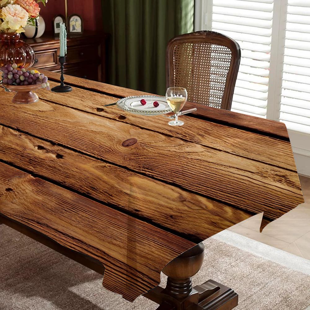 Красивые Деревянные Прямоугольные Скатерти Моющиеся Свадебная Вечеринка Кухня Обеденная Гостиная Украшение на День Рождения Стол