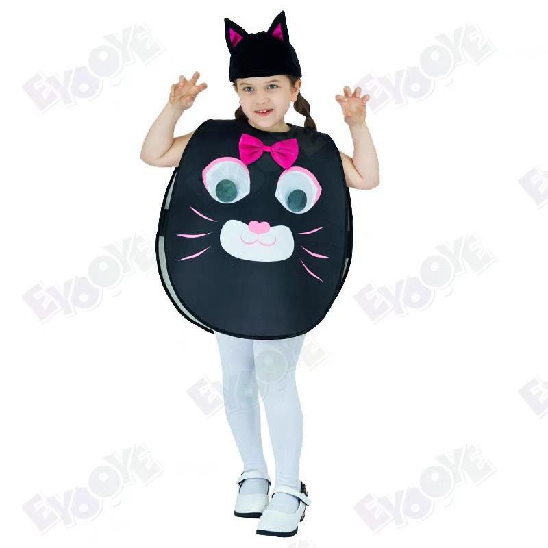 Kids Halloween Costume Set - Ladybug Bee Black Cat Outfit Preschool Stage Performance Dress-Up Play