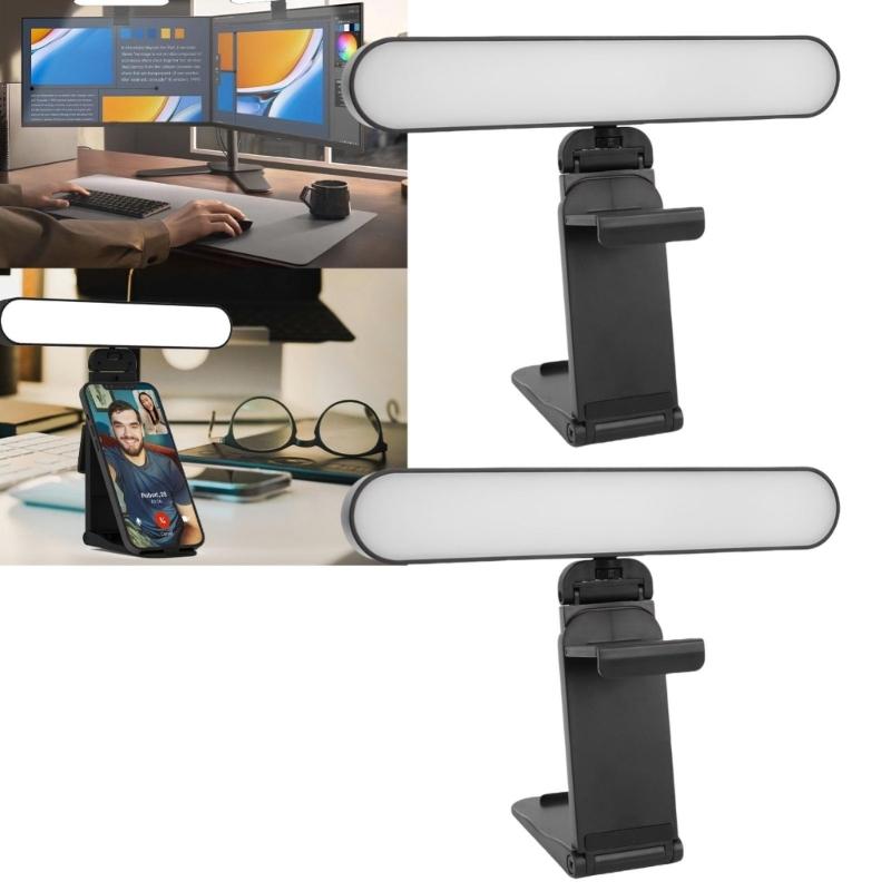 Студийная лампа с двойной головкой, питающаяся от USB, с 3 режимами цвета, равномерное освещение для создания контента, селфи