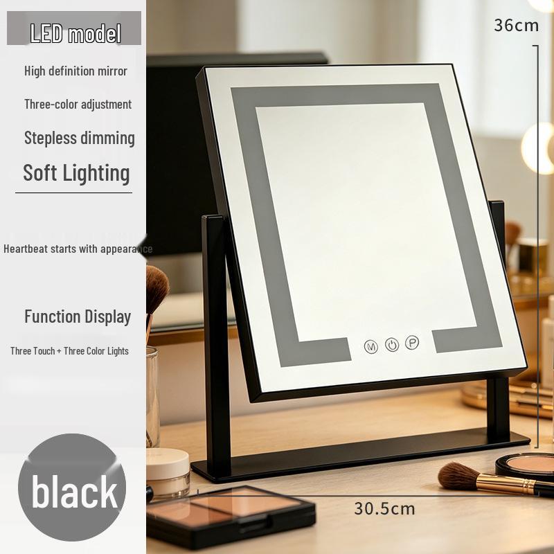 Large Smart HD LED Makeup Mirror with Rechargeable Fill Light