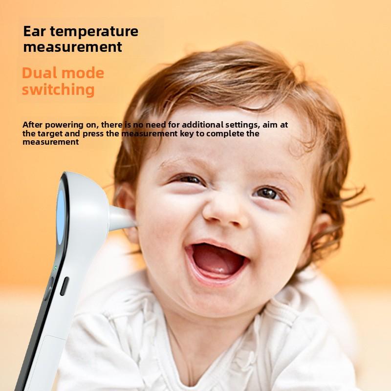 Medical Grade Infrared Electronic Two-in-One Forehead & Ear Thermometer Two AAA Batteries Object Temperature Measurement China