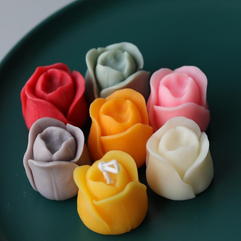 Aromatherapy Candle Silicone Mold 3D Rose Flower Shape Soap Silicone Mould DIY Candle Form Soap Moul