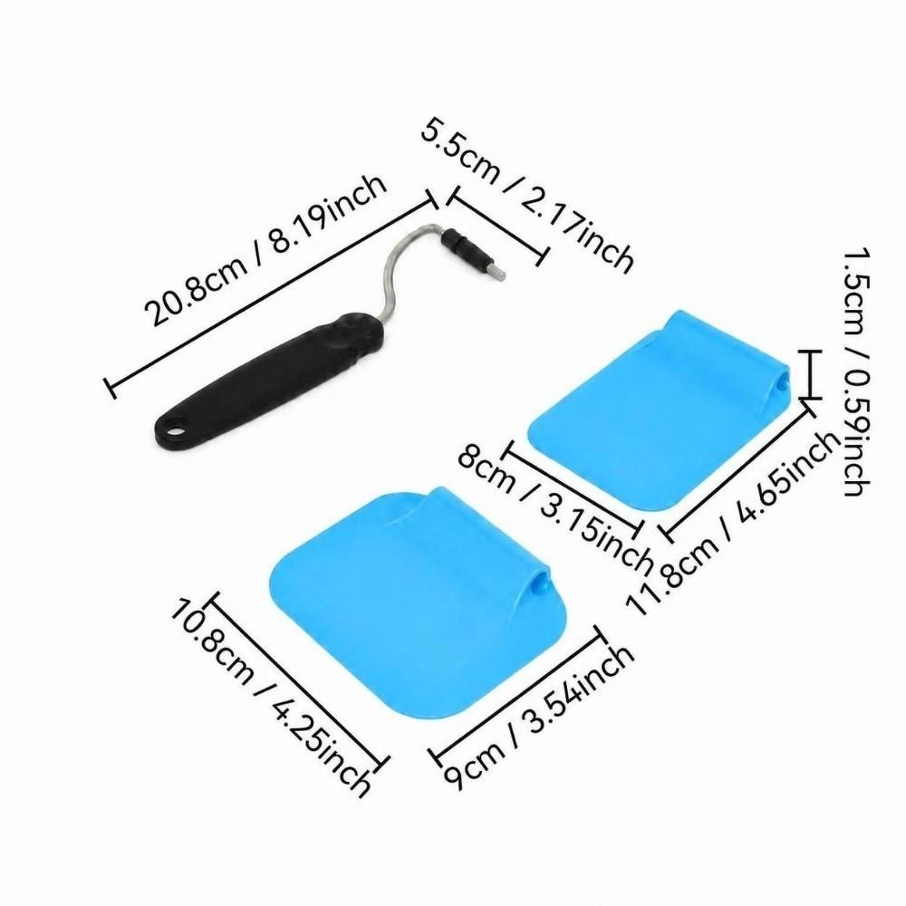 Black Blue Egg Flipper Turner Swappable Head Non Stick Turner Angled Spatula Home Cooking