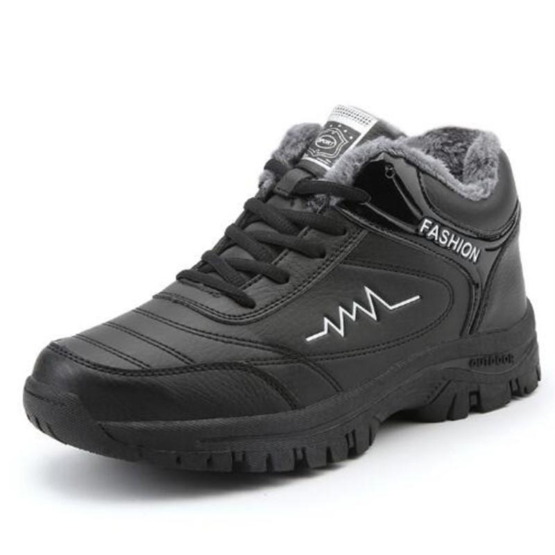 Winter Men Boots Warm Waterproof Snow Boots Male Comfortable Outdoor Walking Casual Shoes Leather Sneakers Men Shoes D584