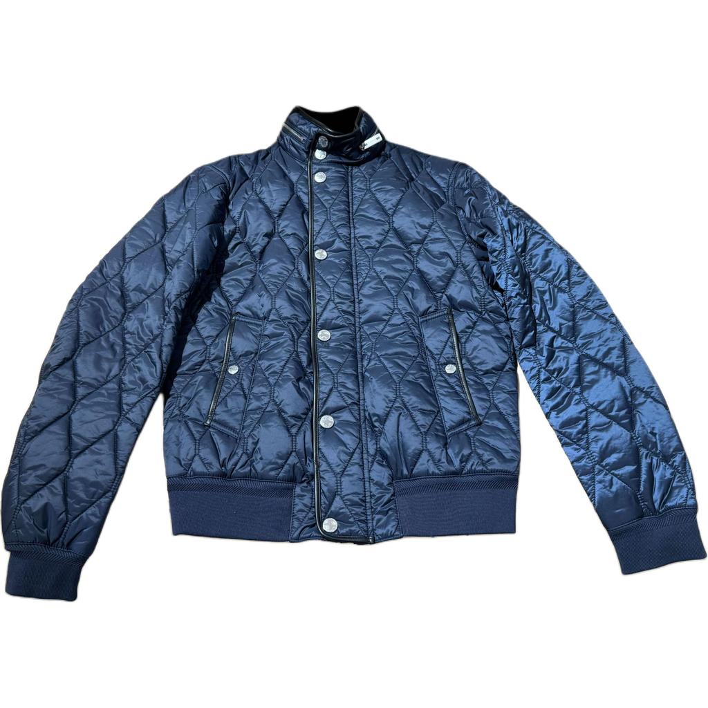 Burberry Puffer Jackets Men's Marine Blue Stand Collar Moderate Straight Fit 40368731