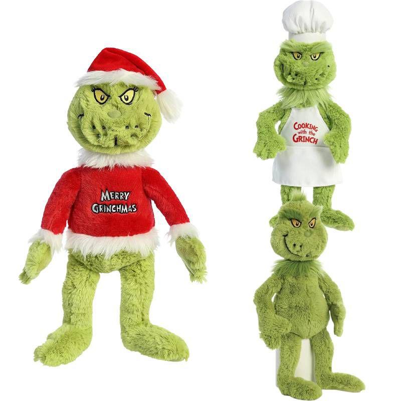 Grinch Christmas Chefs Dress Up Plush Toys Stuffed Dolls Kids Gift Soft Cuddly