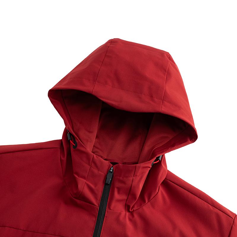 ANTA Jackets Men's Dark Melancholic Red Hooded Moderate Soft Shell 152547606N-2