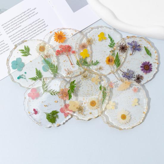 Handmade Resin Coaster Dried Flowers Cup Mat Heat-Resistant Clear Waterproof Table