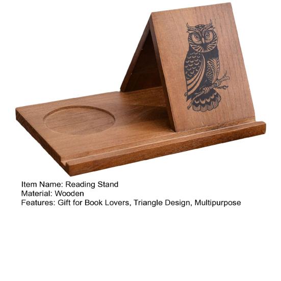 Подставка для книг в форме треугольника, подставка для чтения с держателем для кофейной чашки, органайзер для закладок, настольная подставка для книг, подарок для любителей чтения