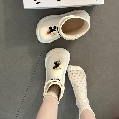Аниме милый мультяшный Микки платформа резиновые сапоги нескользящие летняя мода уродливо-милые водонепроницаемые верхняя одежда универсальные резиновые сапоги средней длины