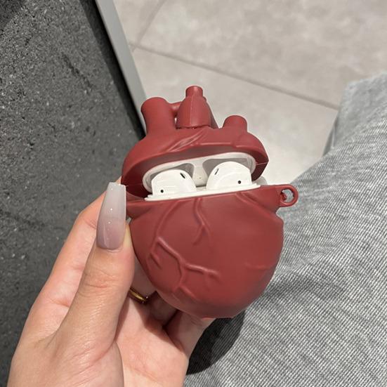 Чехол для наушников Red Heart для Airpods Pro 3D Liquid Silica Gel Cover Anti-Drop Wireless Earphone Protective Case Противоударный силиконовый чехол