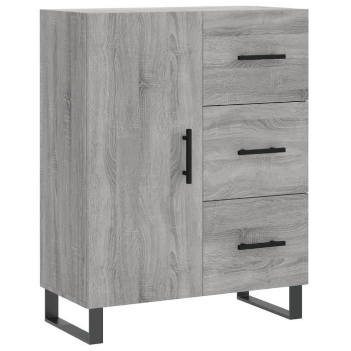 VidaXL Buffet sonoma gris 69,5x34x90 cm bois d'ingénierie 827946