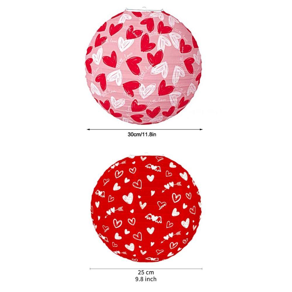 Folding Heart Paper Ball Paper Hanging Lantern Cartoon Valentine's Day Lanterns  Wedding Party