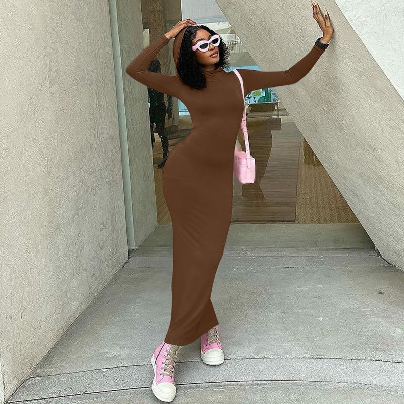 Однотонные толстовки с v-образным вырезом и длинными рукавами, драпированные, сексуальное тонкое платье макси, зимняя женская модная одежда Y2K, уличная одежда для вечеринок