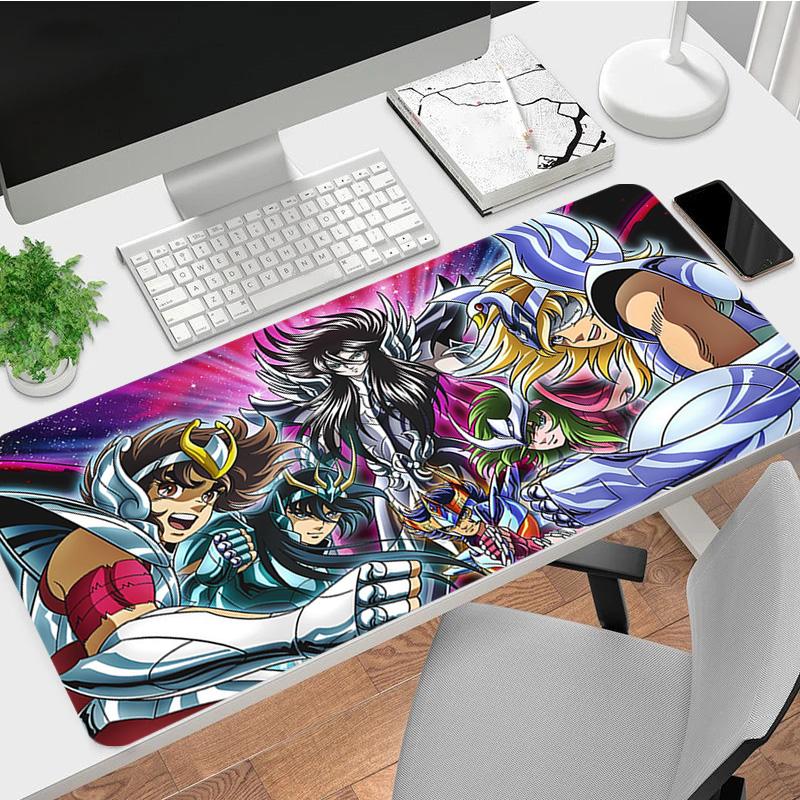 Saint Seiya Xl Gaming Mouse Pad Nonslip Rubber Base Stitched Edge Waterproof Desk Mat For Pc Laptop Gamer Office Computer Accessories
