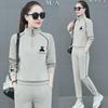 Женский модный свободный костюм для бега с длинными рукавами осень/зима 2023 года — антивозрастной, большой размер, из двух частей