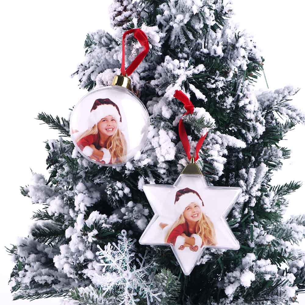 String Creative Shape Crafts Christmas Tree Ornaments Transparent Ball New Year Gifts Photo Frame
