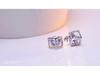 Korean Style 925 Sterling Silver Love Window Cubic Zirconia Stud Earrings