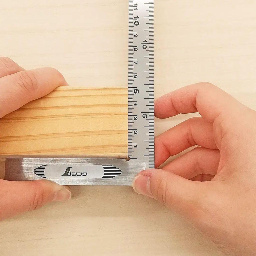 Shinwa Sokutei Perfect cm Stainless 62009 Square, Graduations, Steel, 15cm,