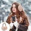 Модные мягкие плюшевые наушники-грелки для ушей, зимние теплые наушники, однотонные, складные, ветрозащитные, зимние, милые плюшевые с ушками, унисекс