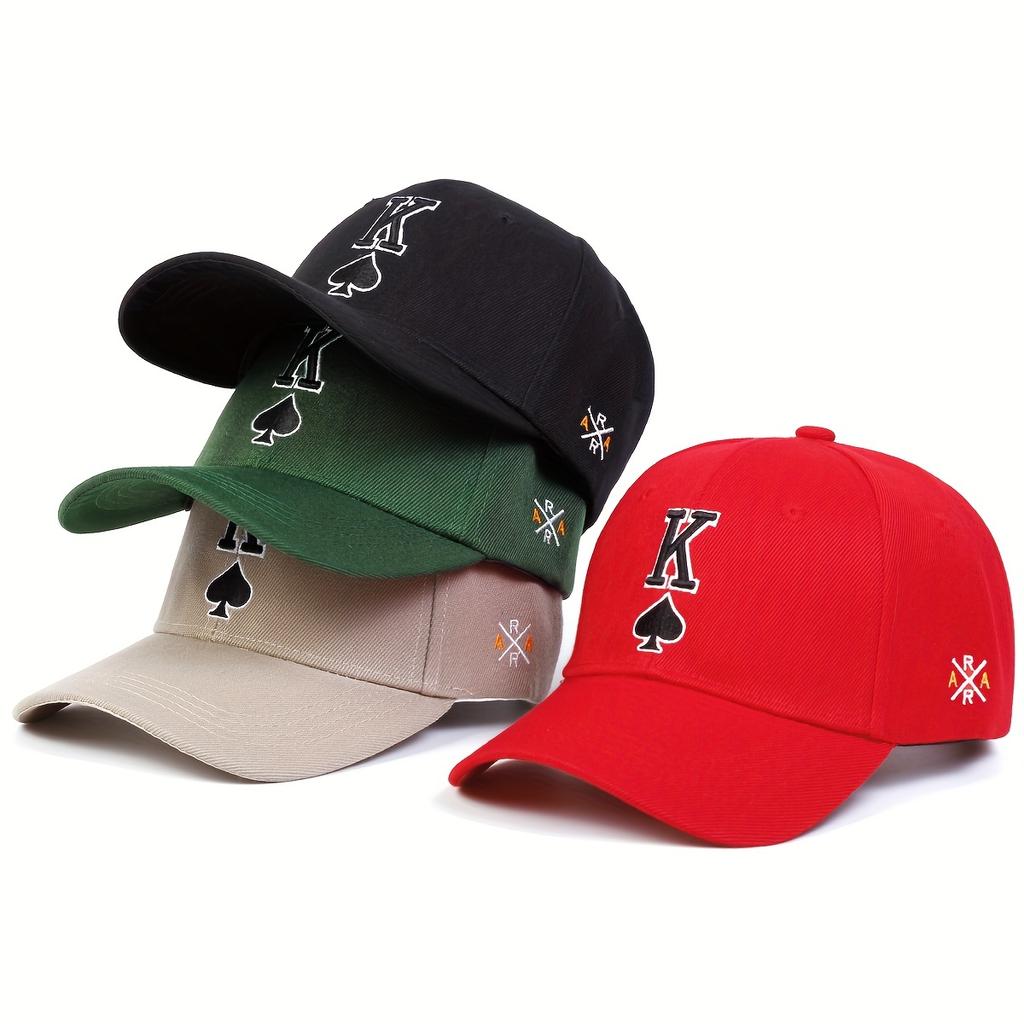 Stylish Hip Hop K Letter baseball cap Hip Hop Snapback Hat Poker Embroidered Golf Hats Outdoor Use Active Leisure Caps Dad Hats