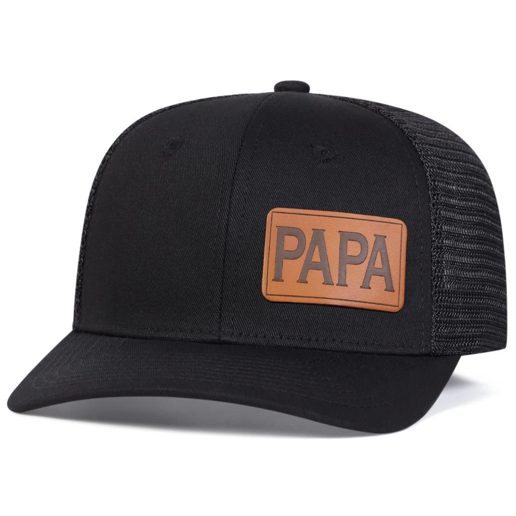 Unisex Brown PAPA Leather Label Baseball Net Caps Spring Summer Outdoor Adjustable Casual Hats Dad Hat Sunscreen Hat