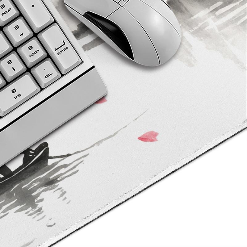 Mouse Pad Sakura Temple Ink Landscape Gaming printon demand Mousepad XXL Mechanical Keyboard Pad Non-Slip Soft Carpet Mice Pad
