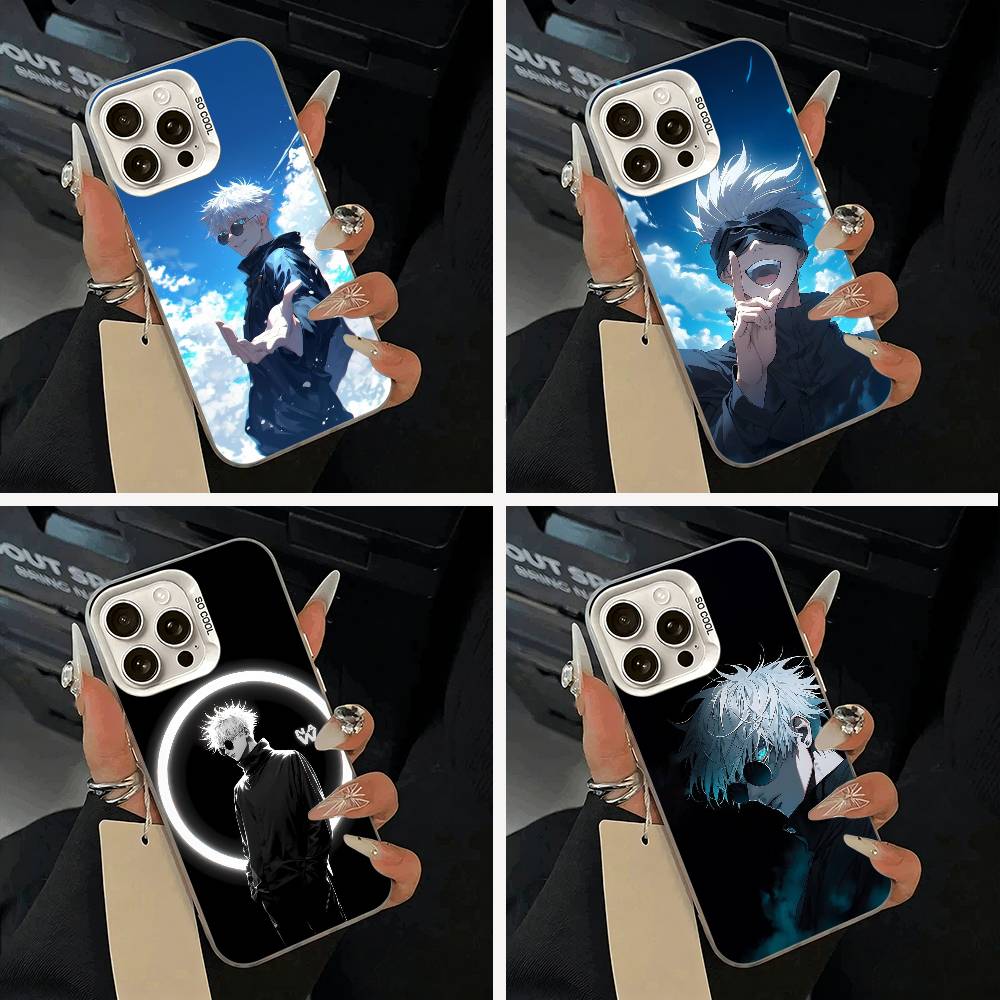 Любимые Аниме Персонажи-С-Сатору Г-Годжо Чехол для Телефона Для IPhone 17 Air 16 15 14 13 12 11 Pro Max Белый Серебристый Жесткий Чехол