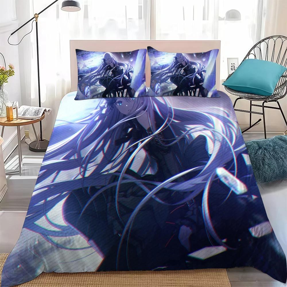 3D Print Yoisaki Kanade Bedding Set Soft Comforter Cover With 1/2pcs Pillow Shams For Kids Adults Cartoon Duvet Cover Microfiber