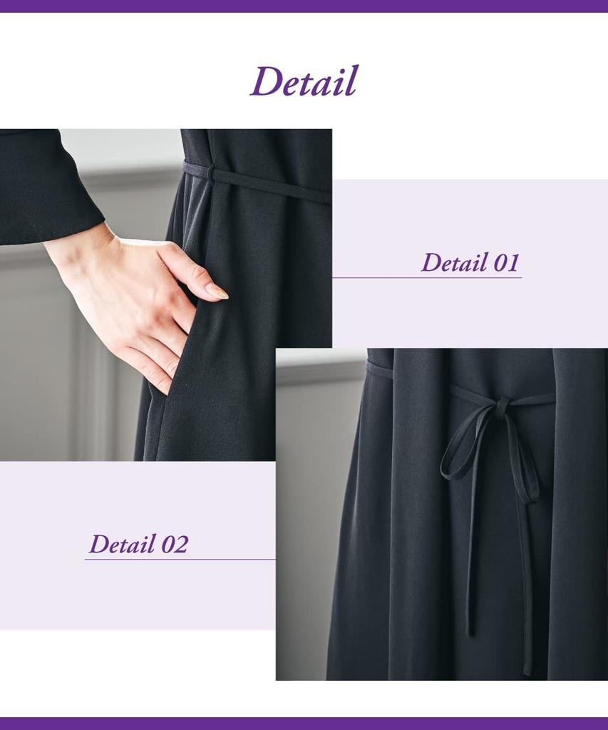 Размеры легких платьев [Nissen] [Траурная/официальная одежда] Стирающаяся, не мнется, ансамбль, расстегнутый спереди<large available>