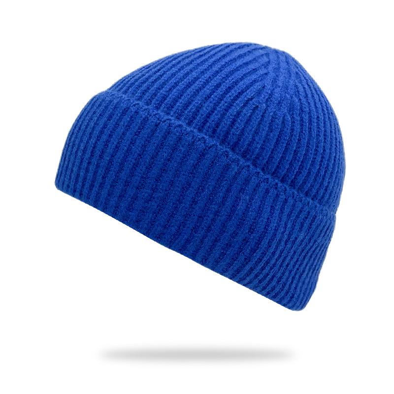 New Solid-color Chunky-knit Beanie versatile Cold-weather Hat Cross-border E-commerce Keeping Women Warm Winter;